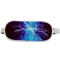 Blue Lightning thunder at night, graphic art 3 Rounded Waist Pouch View2