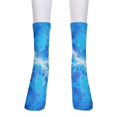 Blue Lightning Thunder At Night, Graphic Art 3 Men s Crew Socks