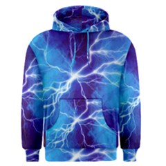 Blue Thunder Lightning At Night, Graphic Art Men s Core Hoodie by picsaspassion