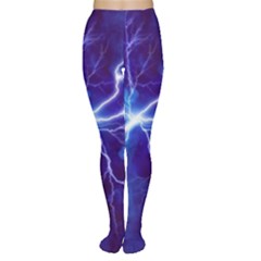 Blue Thunder Lightning At Night, Graphic Art Tights