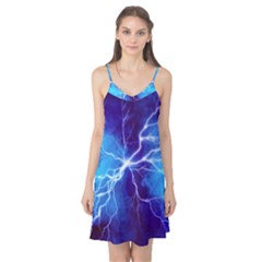 Blue Thunder Lightning At Night, Graphic Art Camis Nightgown by picsaspassion