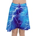 Blue thunder Lightning at night, graphic art Chiffon Wrap Front Skirt View1