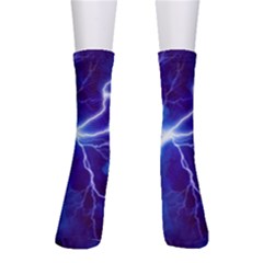 Blue Thunder Lightning At Night, Graphic Art Men s Crew Socks