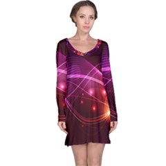 Colorful Arcs In Neon Light, Graphic Art Long Sleeve Nightdress by picsaspassion