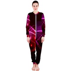 Colorful Arcs In Neon Light, Graphic Art Onepiece Jumpsuit (ladies) 