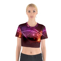 Colorful Arcs In Neon Light, Graphic Art Cotton Crop Top by picsaspassion