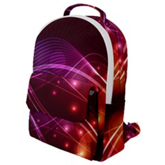Colorful Arcs In Neon Light, Graphic Art Flap Pocket Backpack (small)