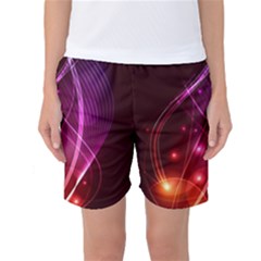  Colorful Arcs In Neon Light, Modern Graphic Art Women s Basketball Shorts by picsaspassion