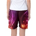  Colorful arcs in neon light, modern graphic art Women s Basketball Shorts View2