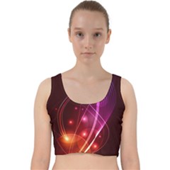  Colorful Arcs In Neon Light, Modern Graphic Art Velvet Racer Back Crop Top by picsaspassion