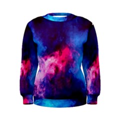 Colorful Pink And Blue Disco Smoke - Mist, Digital Art Women s Sweatshirt