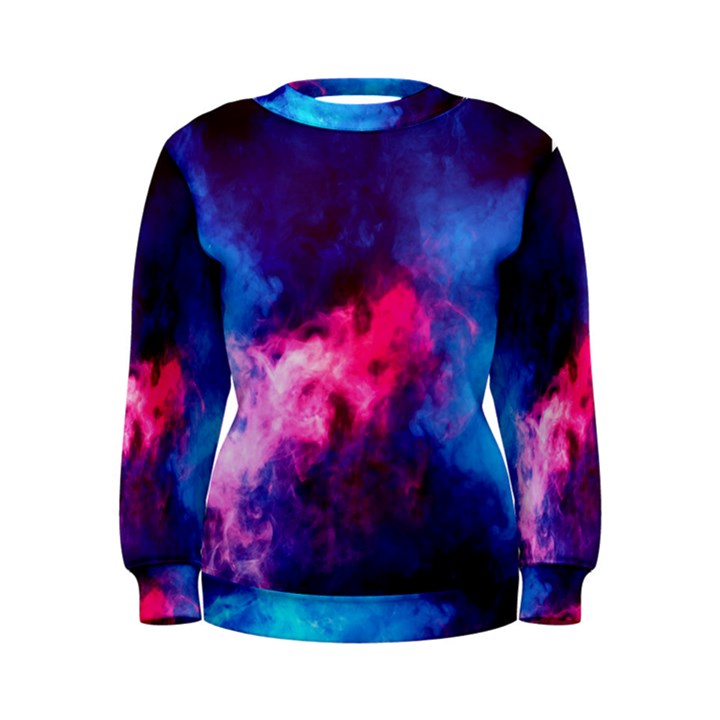 Colorful Pink and Blue Disco smoke - mist, digital art Women s Sweatshirt