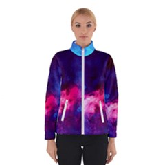 Colorful Pink And Blue Disco Smoke - Mist, Digital Art Winter Jacket by picsaspassion