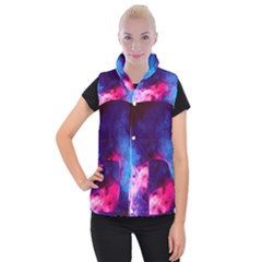 Colorful Pink And Blue Disco Smoke - Mist, Digital Art Women s Button Up Vest by picsaspassion