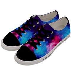 Colorful Pink And Blue Disco Smoke - Mist, Digital Art Men s Low Top Canvas Sneakers by picsaspassion