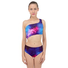 Colorful Pink And Blue Disco Smoke - Mist, Digital Art Spliced Up Two Piece Swimsuit by picsaspassion