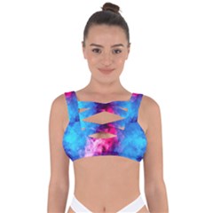 Colorful Pink And Blue Disco Smoke - Mist, Digital Art Bandaged Up Bikini Top by picsaspassion