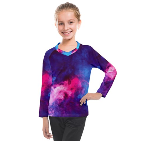 Colorful Pink And Blue Disco Smoke - Mist, Digital Art Kids  Long Mesh Tee by picsaspassion