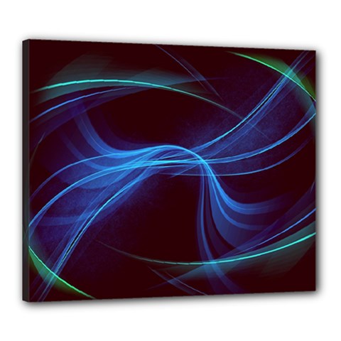 Light Waves In Blue And Green, Graphic Art Canvas 24  X 20  (stretched) by picsaspassion