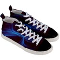 Light waves in Blue and Green, graphic art Men s Mid-Top Canvas Sneakers View3