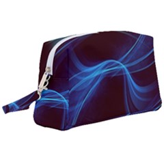 Light Waves In Blue And Green, Graphic Art Wristlet Pouch Bag (large) by picsaspassion