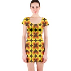 Zappwaits-retro Short Sleeve Bodycon Dress by zappwaits