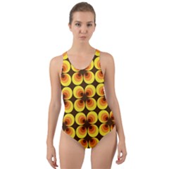 Zappwaits-retro Cut-out Back One Piece Swimsuit by zappwaits