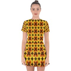 Zappwaits-retro Drop Hem Mini Chiffon Dress by zappwaits