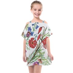 Summer Flowers Kids  One Piece Chiffon Dress by goljakoff