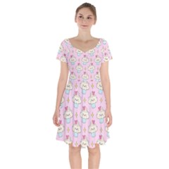 Kawaii Cupcake  Short Sleeve Bardot Dress by lisamaisak