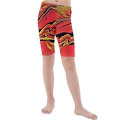 Warrior s Spirit  Kids  Mid Length Swim Shorts by BrenZenCreations