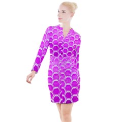 Hexagon Windows Button Long Sleeve Dress by essentialimage