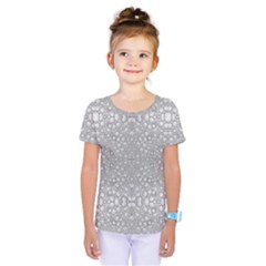 Modern Ornate Geometric Silver Pattern Kids  One Piece Tee