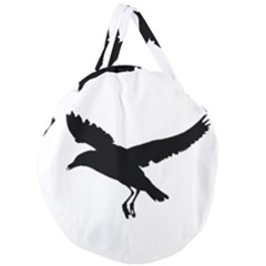 Seagull Flying Silhouette Drawing 2 Giant Round Zipper Tote by dflcprintsclothing