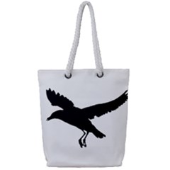 Seagull Flying Silhouette Drawing 2 Full Print Rope Handle Tote (small) by dflcprintsclothing