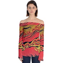 Warrior Spirit Off Shoulder Long Sleeve Top by BrenZenCreations