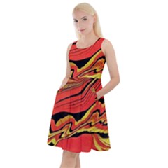 Warrior Spirit Knee Length Skater Dress With Pockets by BrenZenCreations