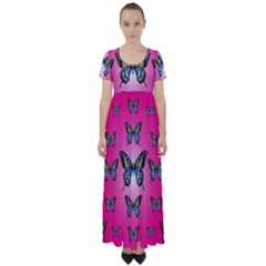 Butterfly High Waist Short Sleeve Maxi Dress by Dutashop