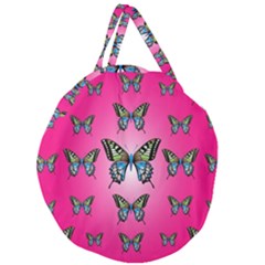 Butterfly Giant Round Zipper Tote