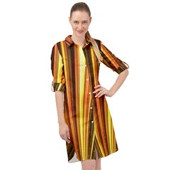 Energy Flash Futuristic Glitter Long Sleeve Mini Shirt Dress