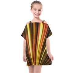 Energy Flash Futuristic Glitter Kids  One Piece Chiffon Dress by Dutashop