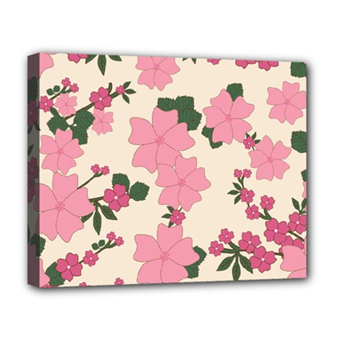 Floral Vintage Flowers Deluxe Canvas 20  X 16  (stretched)