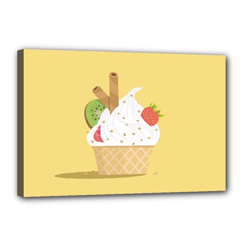 Ice Cream Dessert Summer Canvas 18  X 12  (stretched) by Dutashop