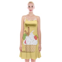 Ice Cream Dessert Summer Spaghetti Strap Velvet Dress