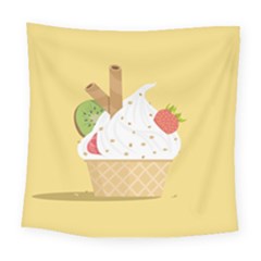 Ice Cream Dessert Summer Square Tapestry (large)