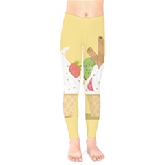 Ice Cream Dessert Summer Kids  Leggings by Dutashop