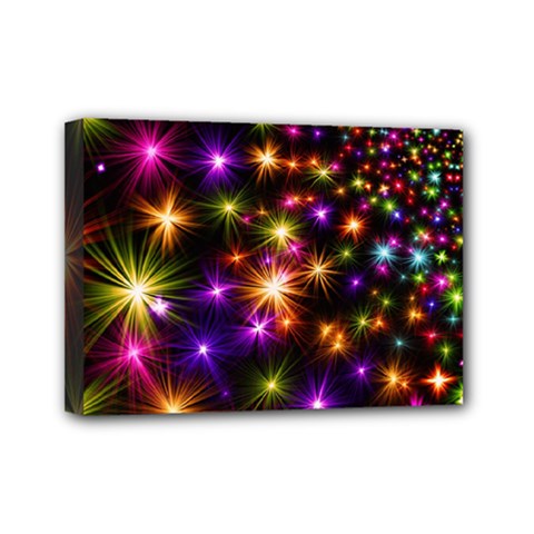 Star Colorful Christmas Abstract Mini Canvas 7  X 5  (stretched)