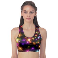 Star Colorful Christmas Abstract Sports Bra