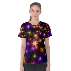 Star Colorful Christmas Abstract Women s Cotton Tee