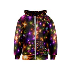 Star Colorful Christmas Abstract Kids  Zipper Hoodie